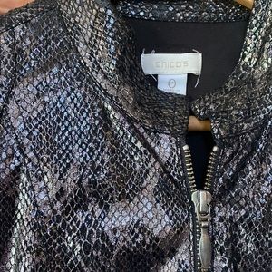 Chicos Blazer Jacket‎ Metallic Snake Print Chico’s Size 0